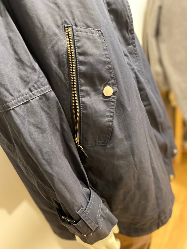 Sokak Stili Lacivert Kürklü Kadın Mont - Görsel 5