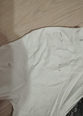 Standart Beden Beden Beyaz Baskılı Tişört ve Siyah Rahat Eşofman