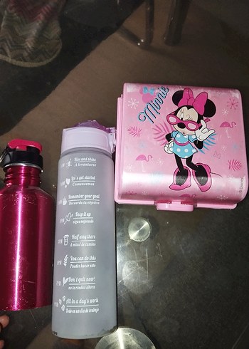 Pembe Parlak Çocuk Termos ve Beslenme Kutusu