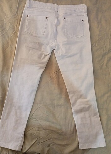 Diğer Beyaz yırtık kot pantolon 