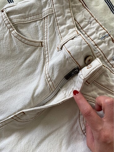 xs Beden beyaz Renk Mom jean