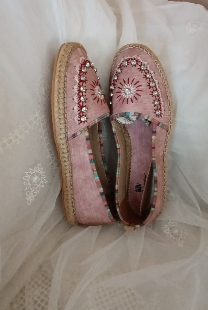 Pembe Nakışlı Boncuklu Espadril - Görsel 2