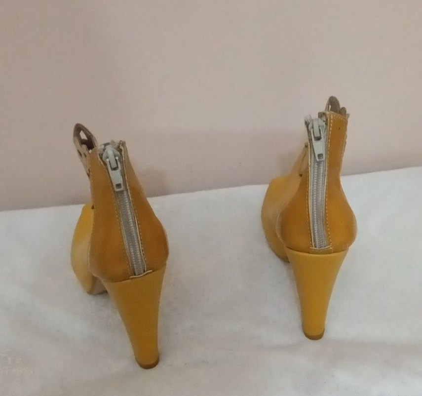 Sarı Platform Topuklu Kadın Ayakkabı - Görsel 4