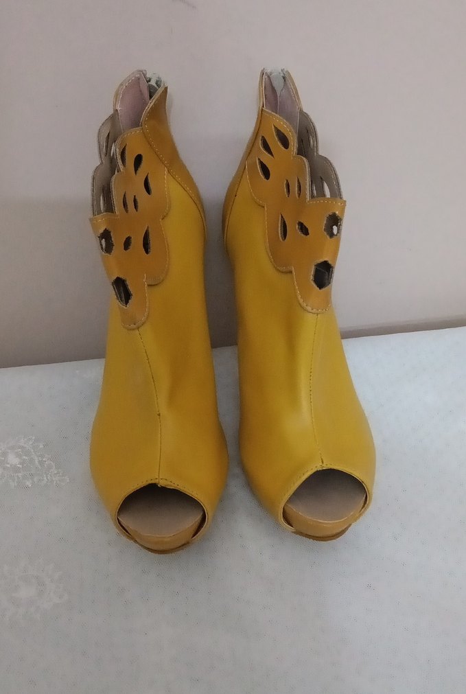 Sarı Platform Topuklu Kadın Ayakkabı - Görsel 2