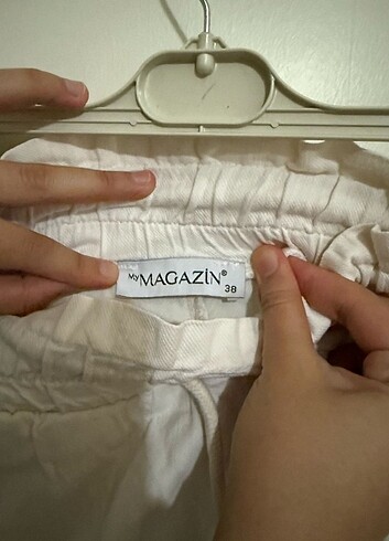 beyaz keten pantolon - Görsel 2