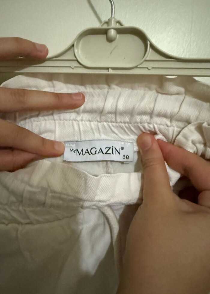 beyaz keten pantolon - Görsel 2