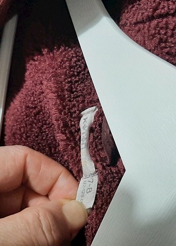 Bordo kız Çocuk Kürklü Kapüşonlu Mont - Görsel 4