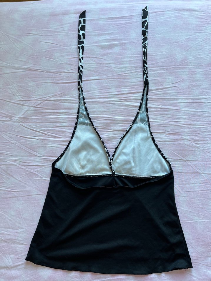 Zebra Desenli V Yaka İp Askılı Mayokini Üst - Görsel 2