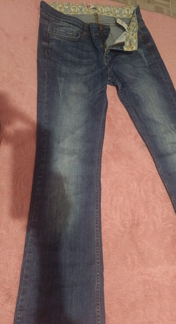 Düğmeli Mini Mavi Denim Kadın Jean - Görsel 2