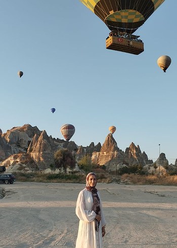 Uzun Beyaz Bohem Salaş Elbise - Görsel 7