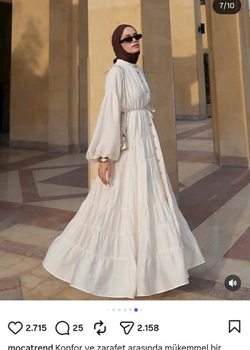 Uzun Beyaz Bohem Salaş Elbise - Görsel 3