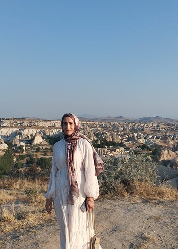 Uzun Beyaz Bohem Salaş Elbise - Görsel 8