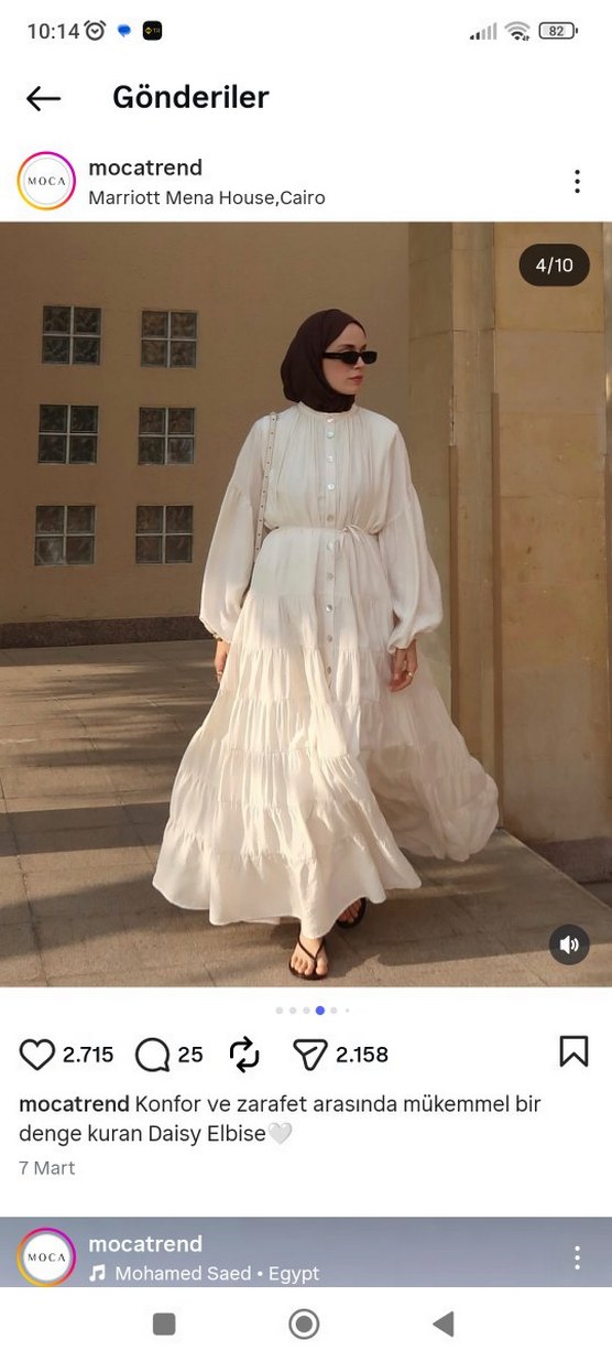 Uzun Beyaz Bohem Salaş Elbise - Görsel 4