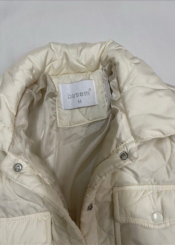 Düğmeli Beyaz Midi Kadın Ceket - Görsel 4