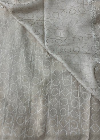 Bej Düğmeli Keten Kadın Şal - Görsel 4