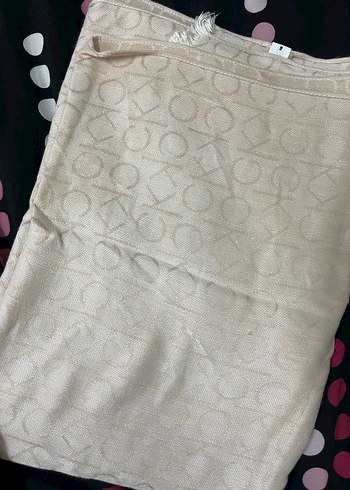 Bej Düğmeli Keten Kadın Şal - Görsel 2