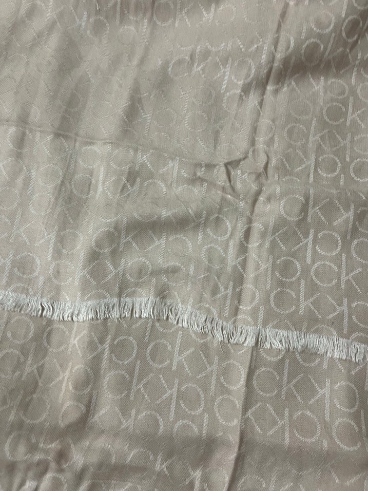 Bej Düğmeli Keten Kadın Şal - Görsel 3