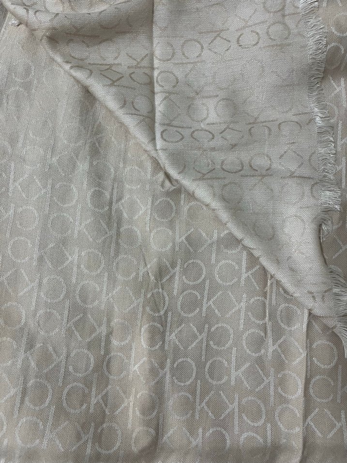 Bej Düğmeli Keten Kadın Şal - Görsel 4