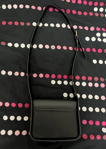 Siyah Deri Tokalı Kadın Çanta - Görsel 2