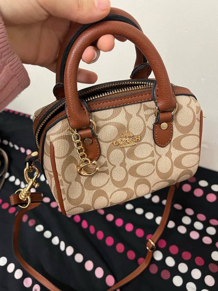 Coach Kahverengi Deri Kadın Omuz Çantası - Görsel 5