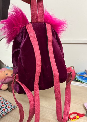 Renkli Kürklü Rock Punk Kız Çanta - Görsel 3