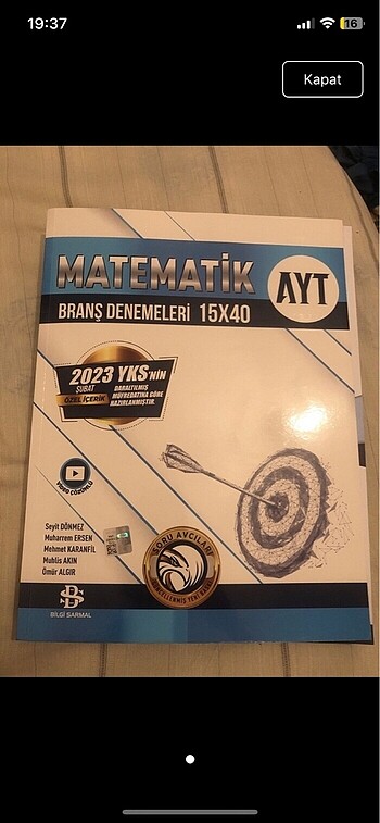 Bilgi sarmal ayt matematik biyo kimya deneme