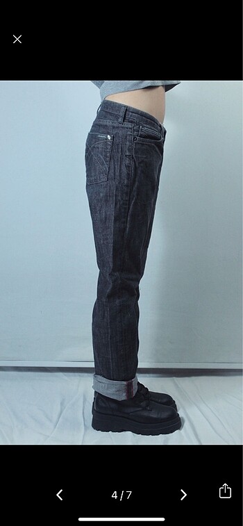 xs Beden siyah Renk mavi vintage jean pantolon