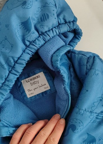 Mavi Kapüşonlu Bebek Tulum Astronot Mont - Görsel 2