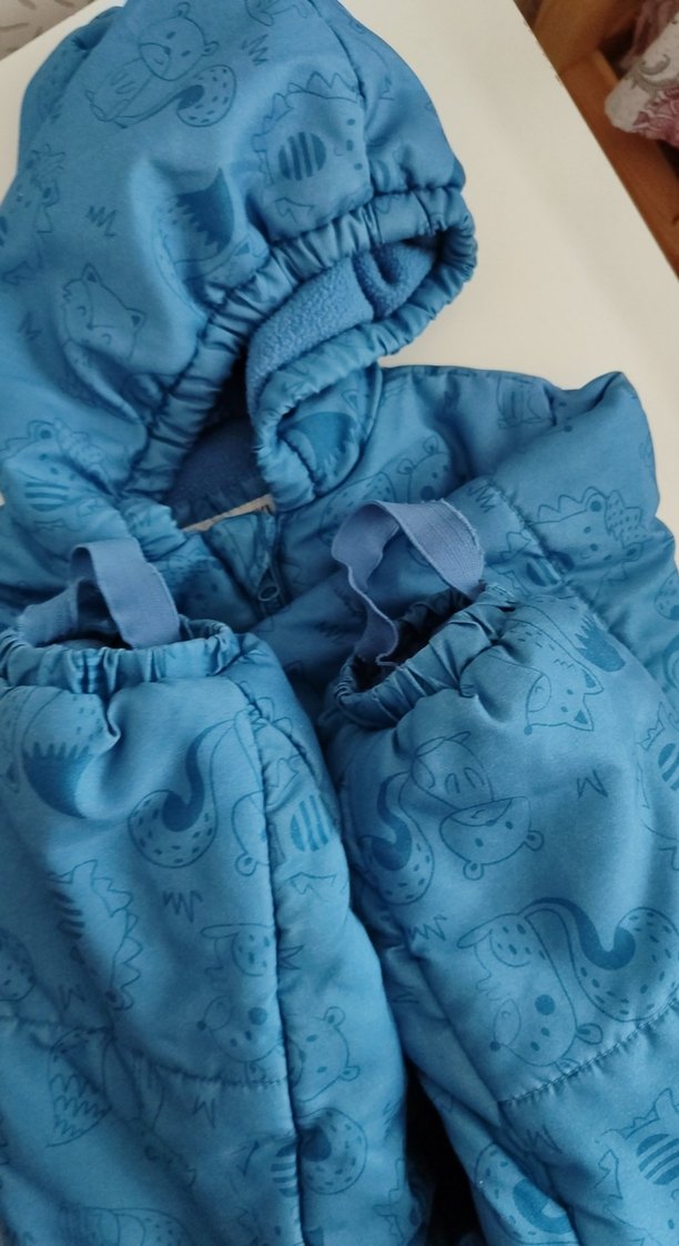 Mavi Kapüşonlu Bebek Tulum Astronot Mont - Görsel 3