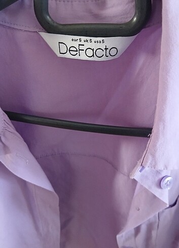 Defacto Oversize Fit Poplin Uzun Kollu Lila Gömlek 