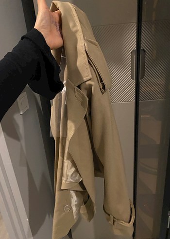 Bej Kadın Kemerli Midi Trençkot - Görsel 7