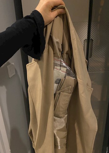 Bej Kadın Kemerli Midi Trençkot - Görsel 5