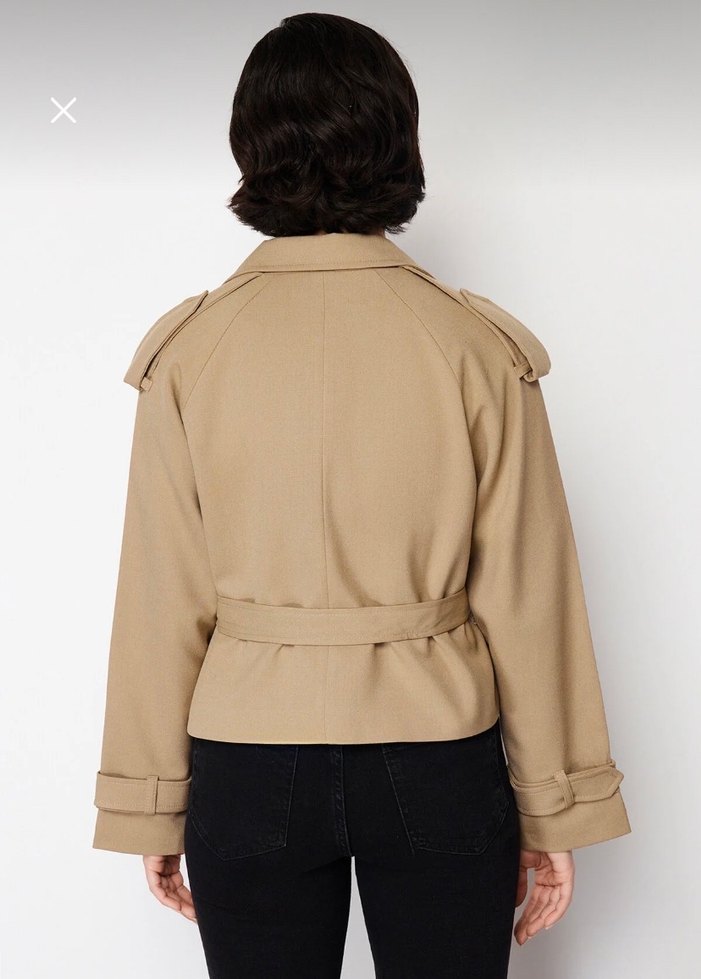Bej Kadın Kemerli Midi Trençkot - Görsel 2