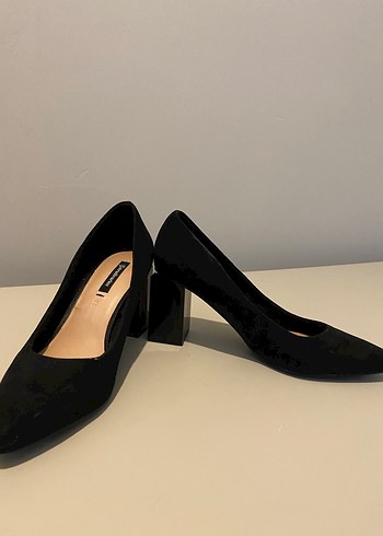 Kadın Siyah Blok Topuklu Stiletto - Görsel 6