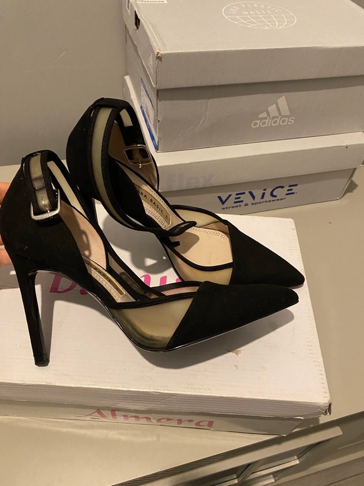 Klasik Siyah Kadın Stiletto Topuklu Ayakkabı - Görsel 3