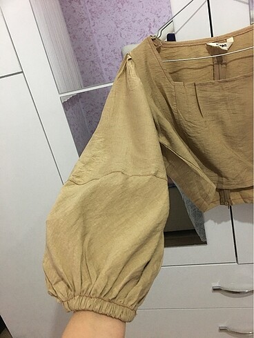40 Beden camel Renk Yazlık bluz