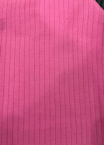 Pembe Fitilli Uzun Kollu Triko Elbise - Görsel 3