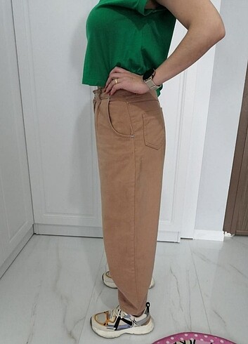 m Beden camel Renk Mom Jean