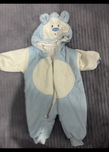 Mavi Peluş Bebek Erkek Tulum - Görsel 3