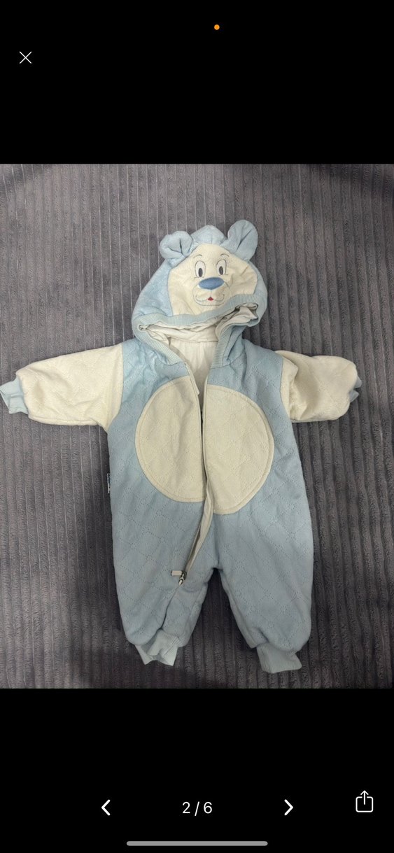 Mavi Peluş Bebek Erkek Tulum - Görsel 2