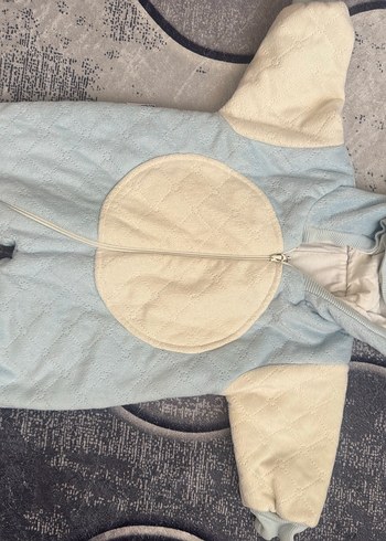 Açık Mavi Bebek Tulumu Fermuarlı Kapüşonlu - Görsel 2