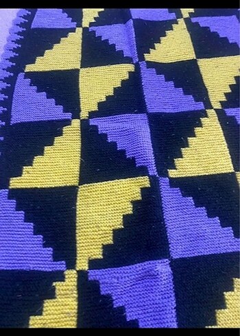 Çok Renkli Nakışlı Örgü Çocuk Battaniyesi - Görsel 2