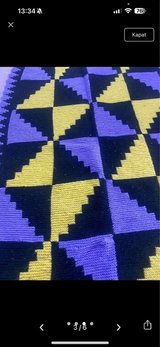 Çok Renkli Nakışlı Örgü Çocuk Battaniyesi - Görsel 2