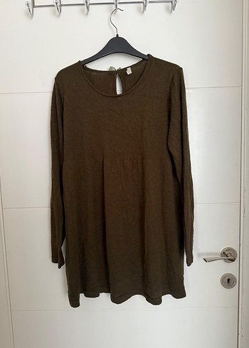 Kahverengi Uzun Kollu Hamile Tunik - Görsel 2