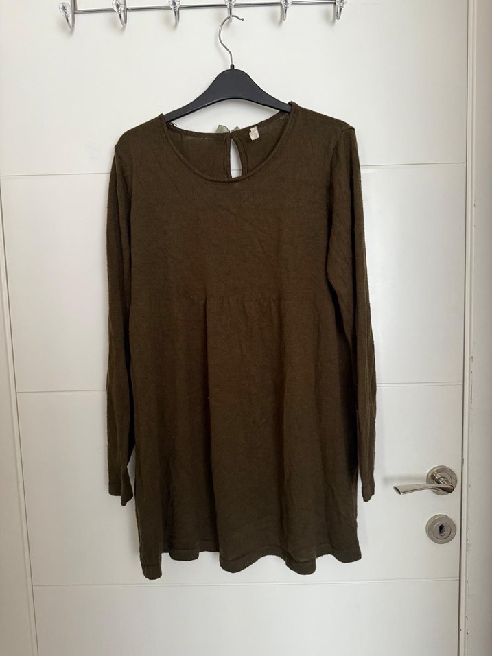 Kahverengi Uzun Kollu Hamile Tunik - Görsel 2