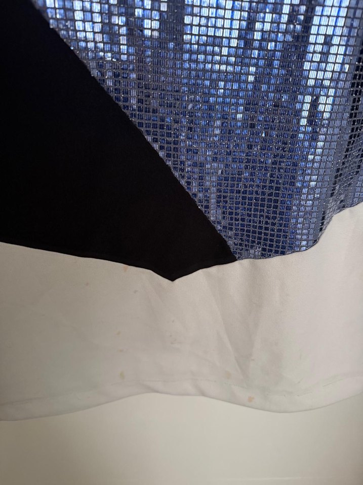 Uzun Kollu Mavi Payetli Kadın Bluz - Görsel 5