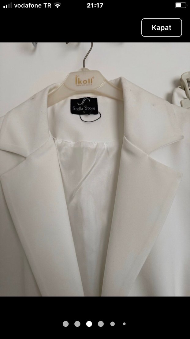 Beyaz Kemerli Kadın Blazer Takım - Görsel 3