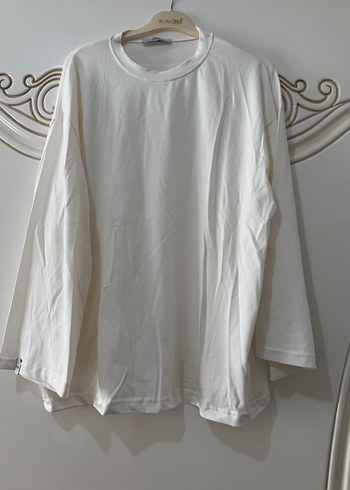 Beyaz Drapeli Kadın Sweatshirt - Görsel 4