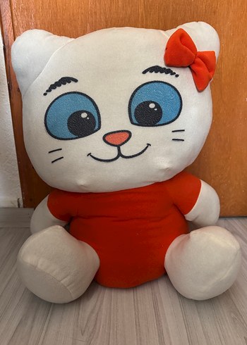 Beyaz Renkli Peluş Oyuncak Kedi - Görsel 3