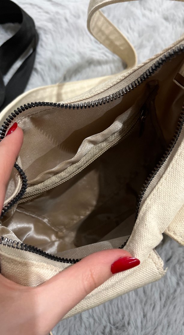 Bej Süet Kadın Omuz Çantası - Görsel 5